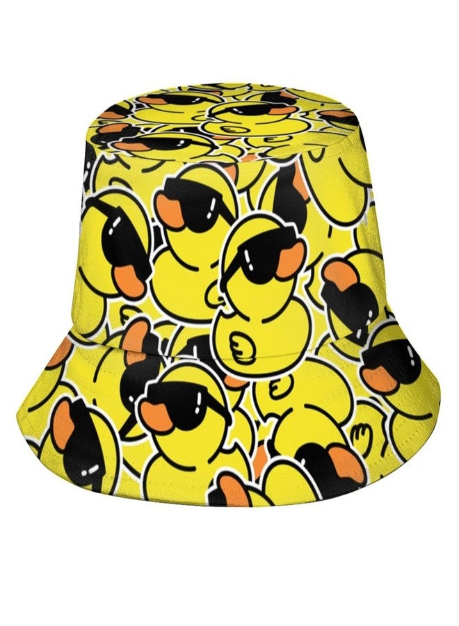 AGANS Funny Duck Bucket Hat Fisherman Hat Beach Travel Sun Hat Outdoor Cap for Unisex Men Women - Image 1